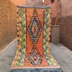 Peach orange Boucherouite Berber rug