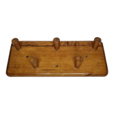 Coat rack with five hooks in natural wood, design, 60s, 50 cm