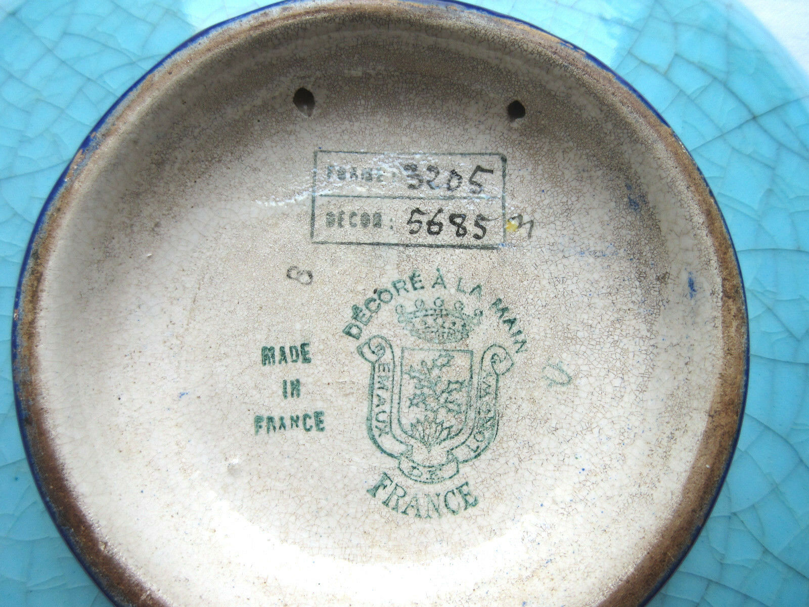 enamel plate, signed LONGWY, Flowers, model "Peonies"