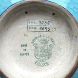 enamel plate, signed LONGWY, Flowers, model "Peonies"