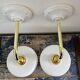 Set of two electrified white opaline wall lamps to nine