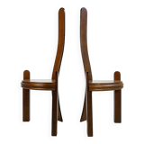Vintage handmade chairs with curved wood