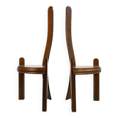 Vintage handmade chairs with curved wood