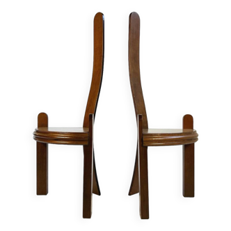 Chaises vintage faites à la main avec du bois courbé