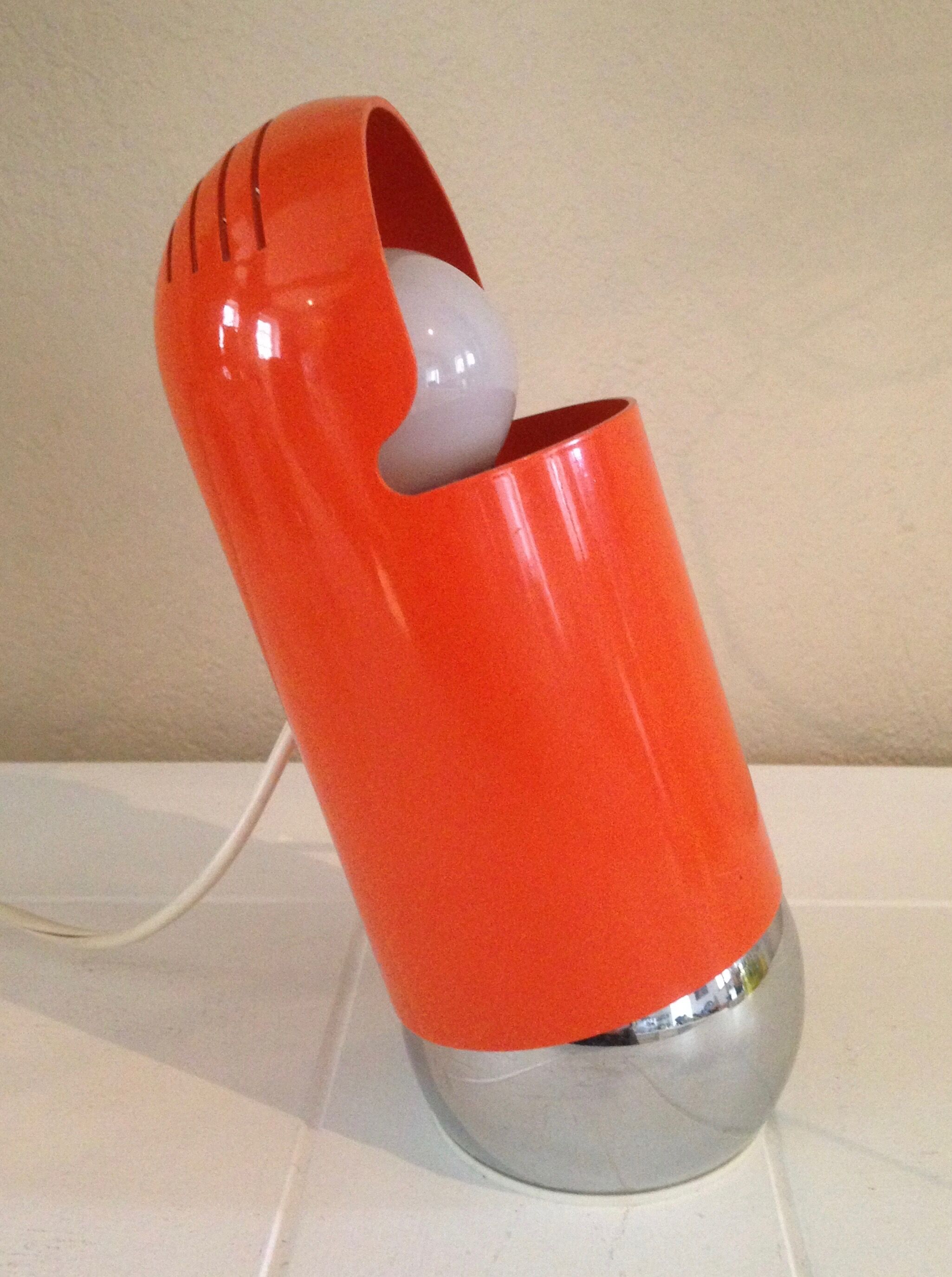 Table lamp 70s orange Piero de Martini
