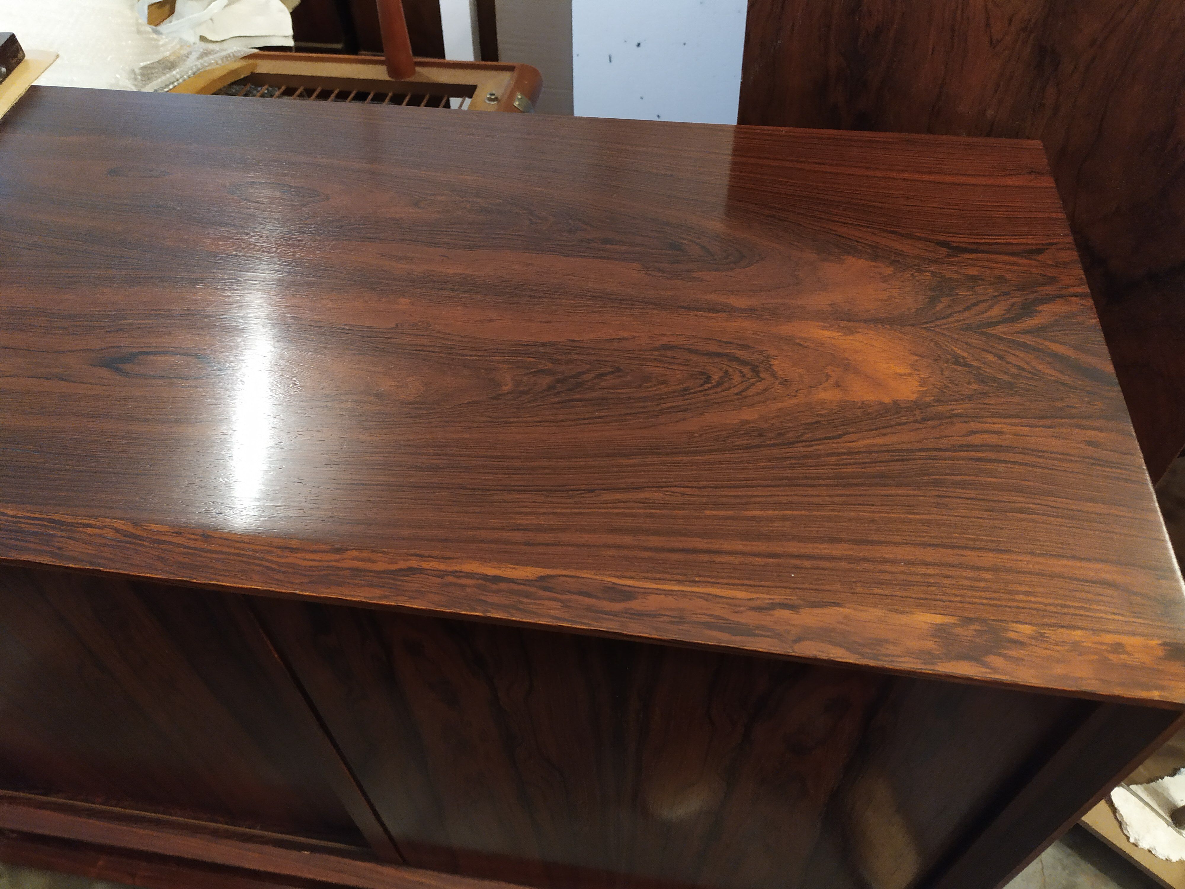 Danish rosewood sideboard with bar cabinet by E. W. Bach, 1960s