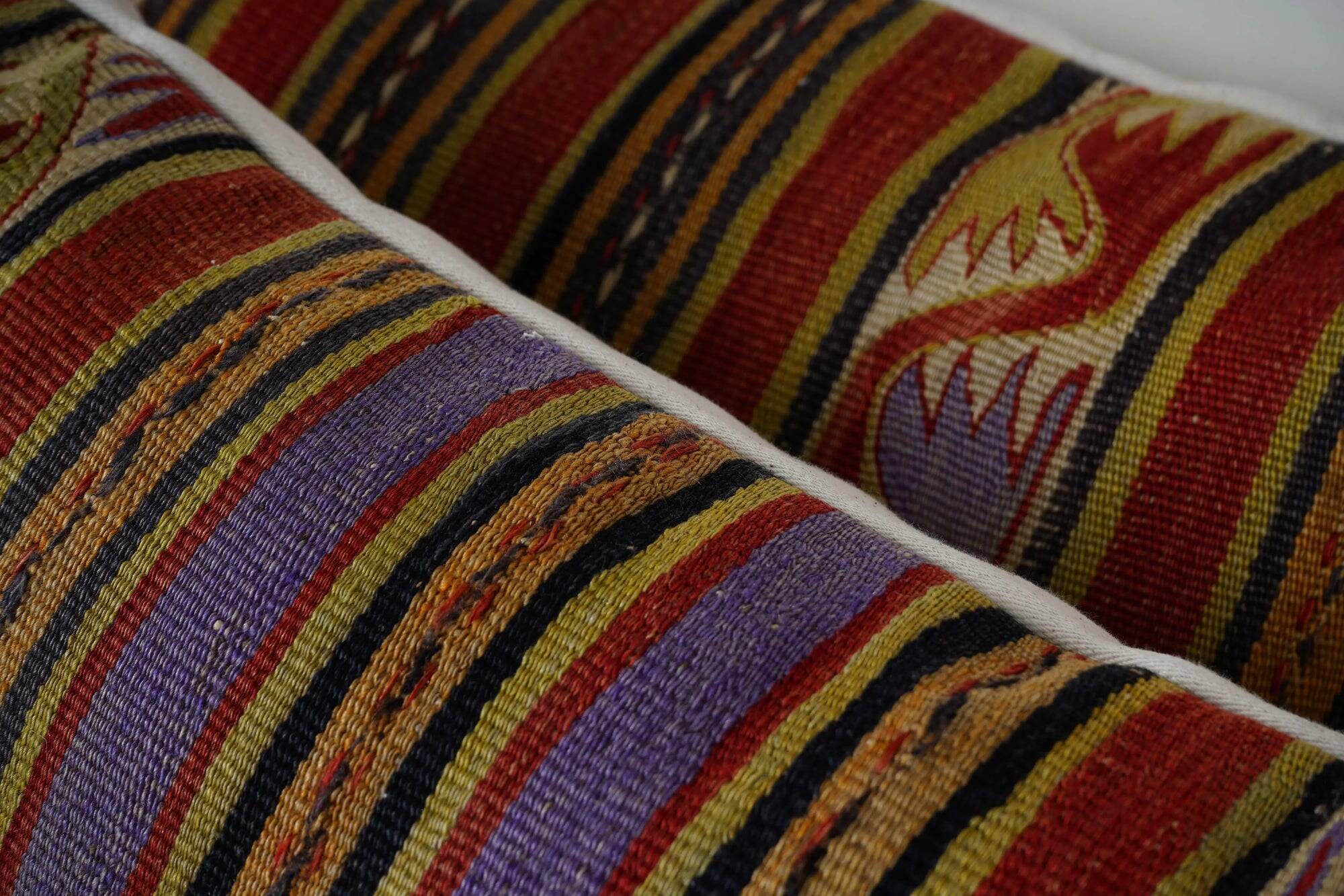 Set of 2 vintage kilim cushion covers 41x102 cm