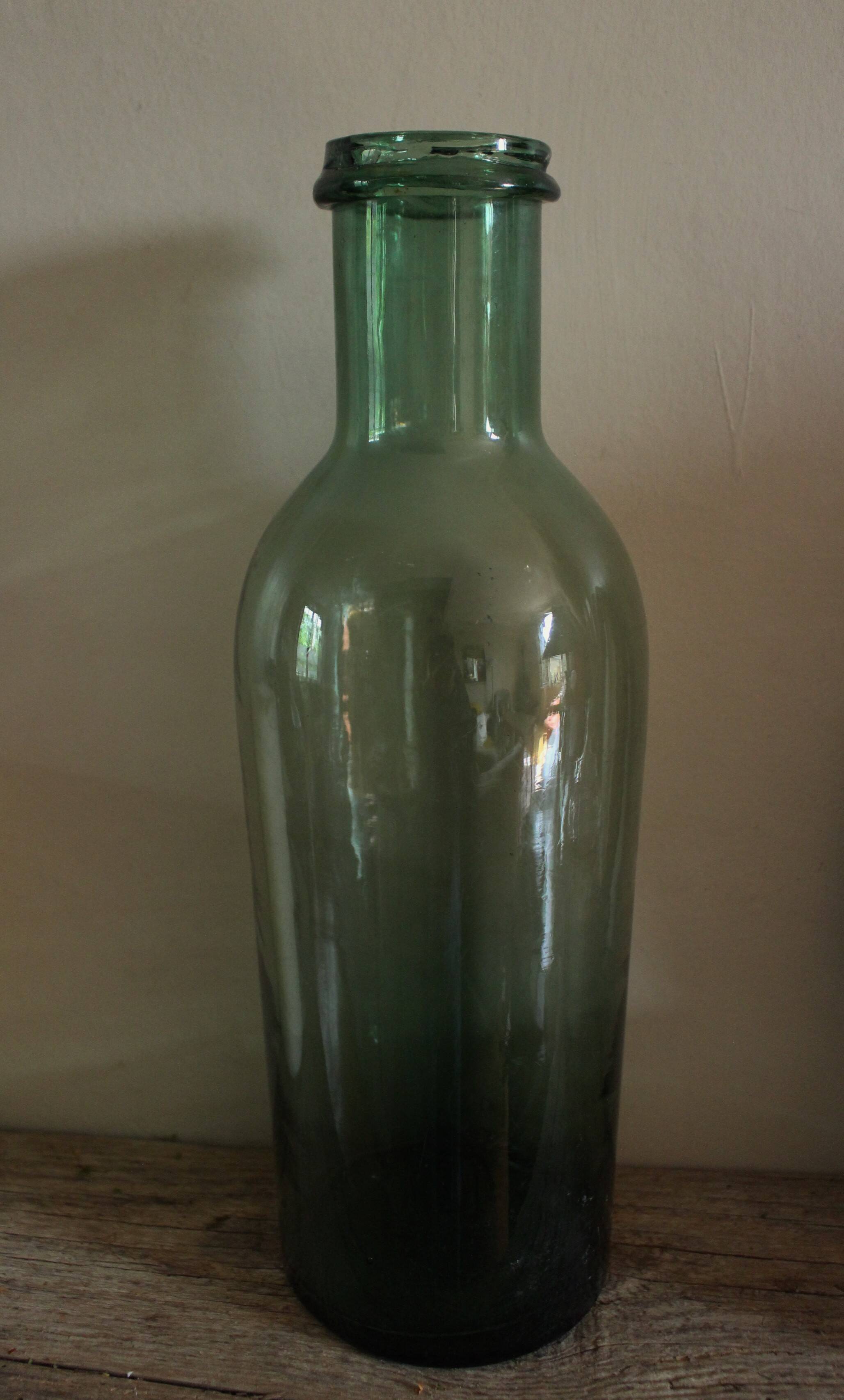 Large Green Glass Bottle Vase
