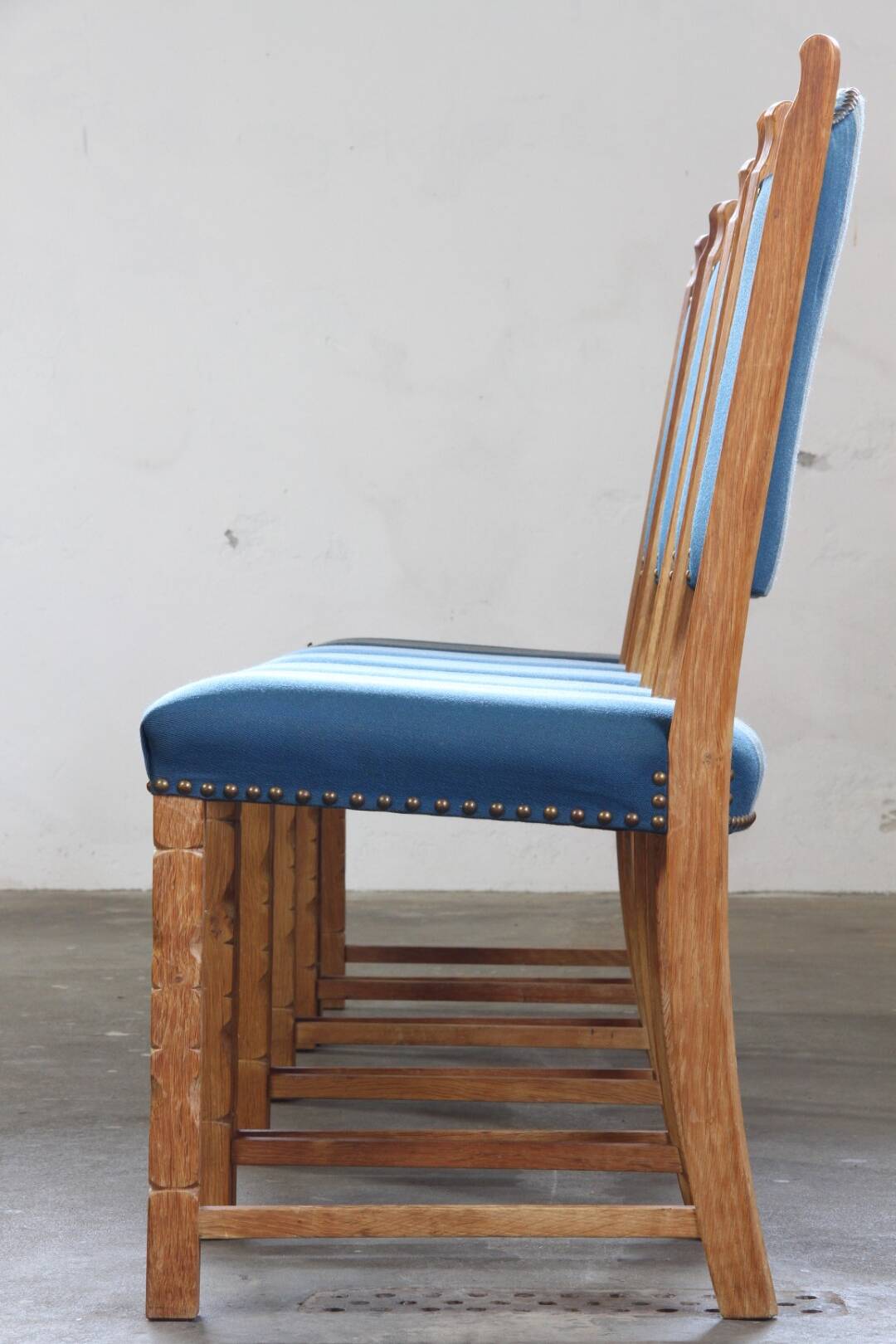 Set of 5 Vintage Danish Oak Dining Chairs Mid-Century Modern, Kjærnulf Style