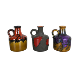 Set of 3 Original 1970 Ceramic Studio Pottery Vase by Marei Ceramics, Germany