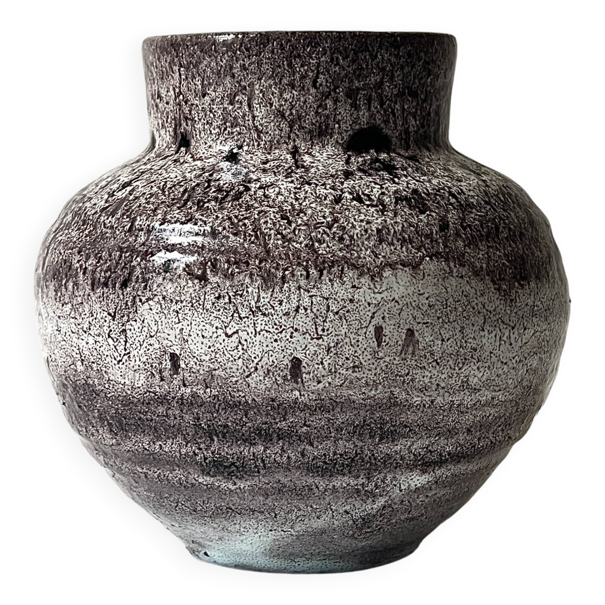 Glazed stoneware vase, Accolay FRANCE 1950