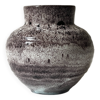 Glazed stoneware vase, Accolay FRANCE 1950