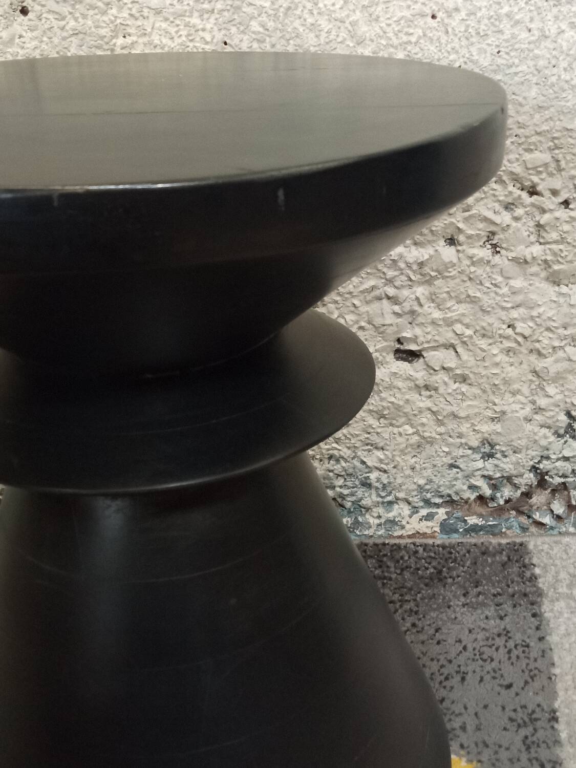 Black solid wood stool