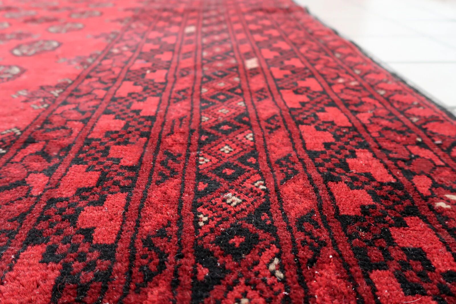 Antique Afghan Ersari handmade rug 208 x 288 cm 1920s