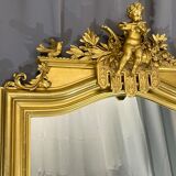 Miroir 204 x 98 cm époque XIXè Napoléon III, putti