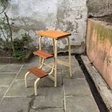 Vintage step stool in wood and steel