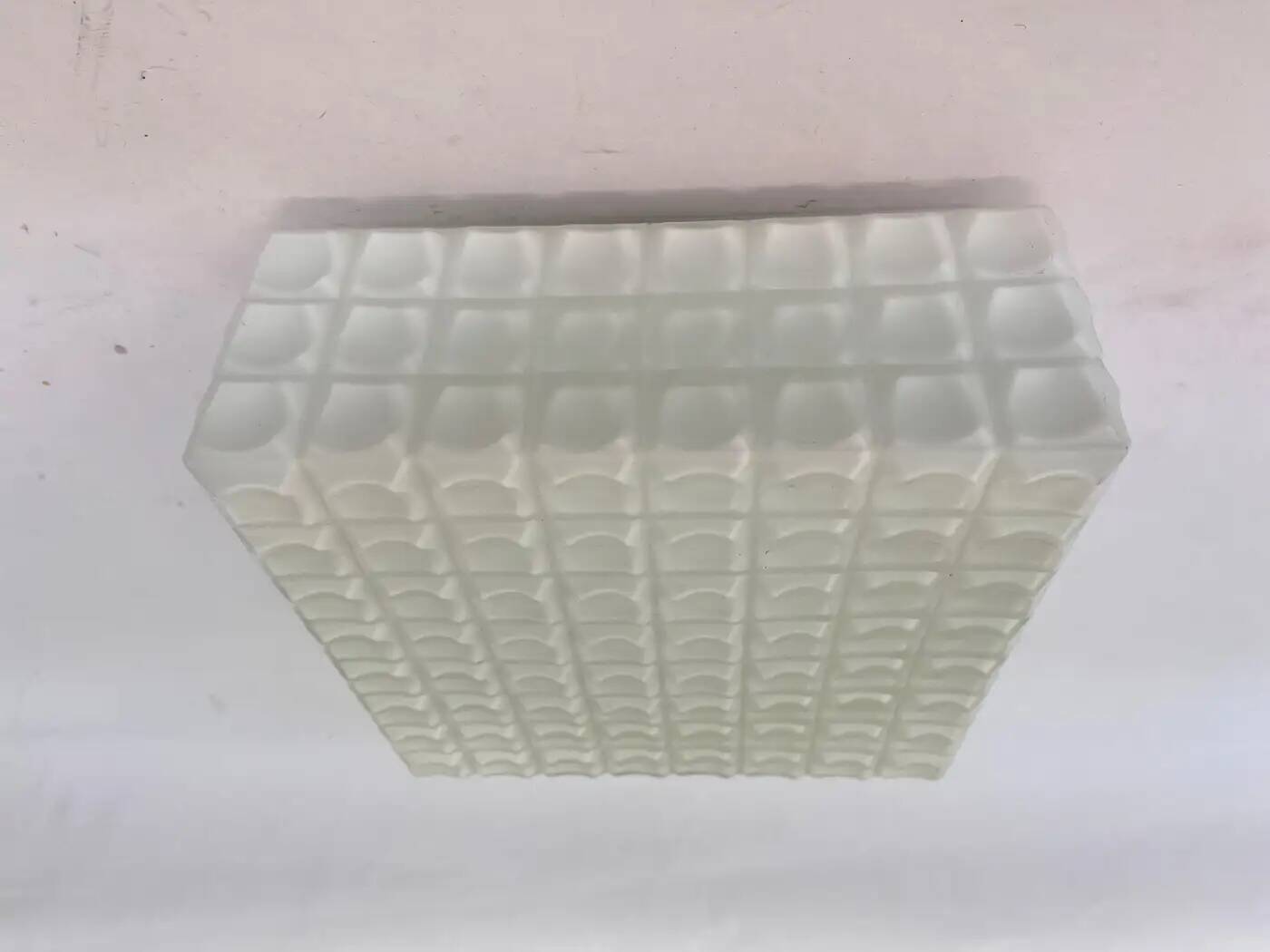 Mid-century milk glass flush mount or wall light, Czechoslovakia