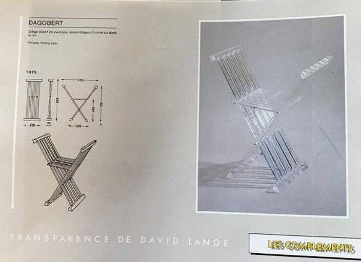 "Transparency" collection By David Lange "Dagobert" Curule seat - 1970s