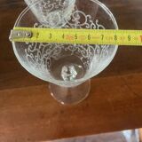 2 large engraved water glasses in arabesque.