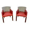 Armchairs 60s red and gray