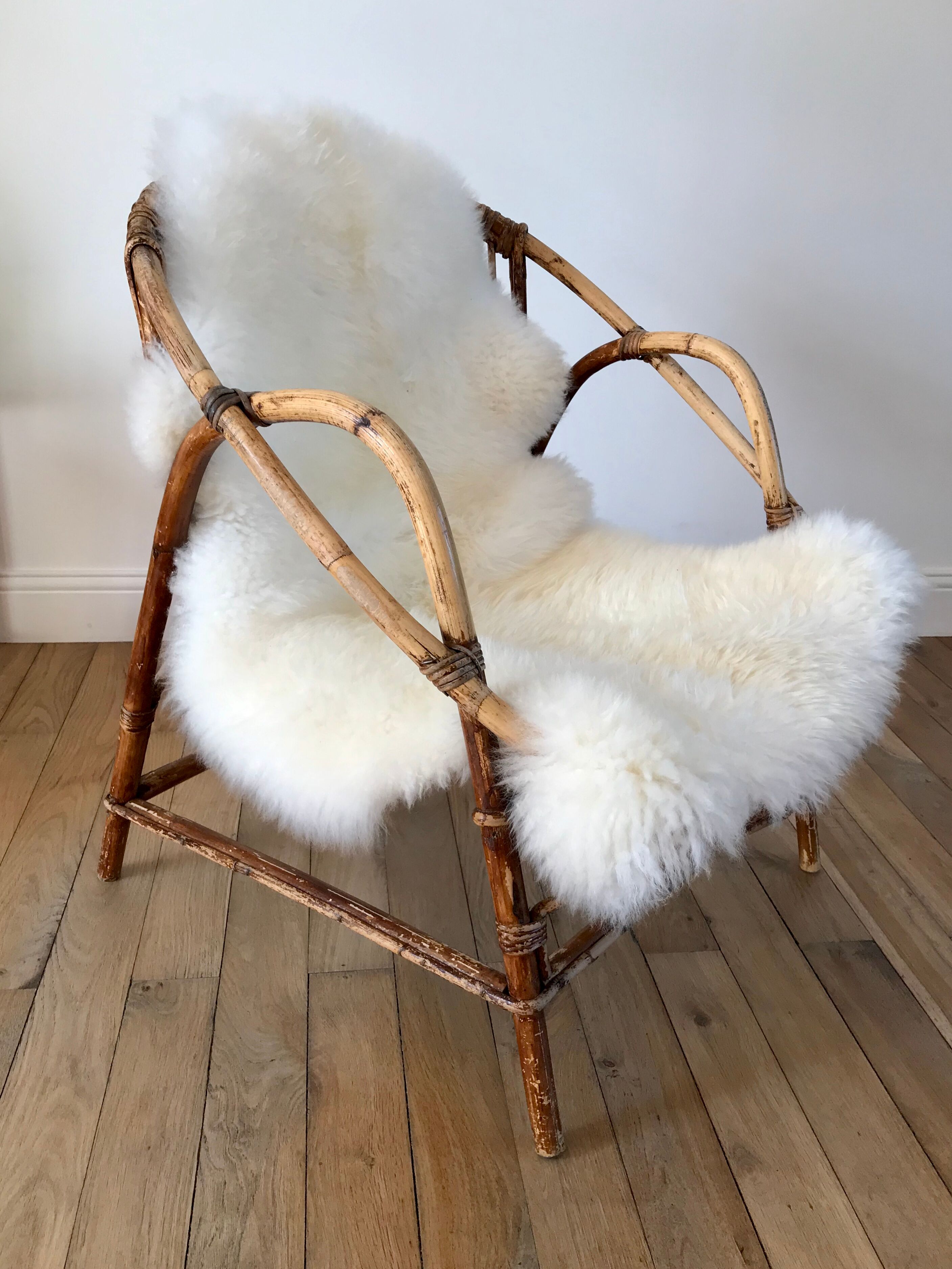 Rattan &  bamboo shell armchair 60/70