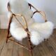 Fauteuil coquille en rotin & bambou années 60-70