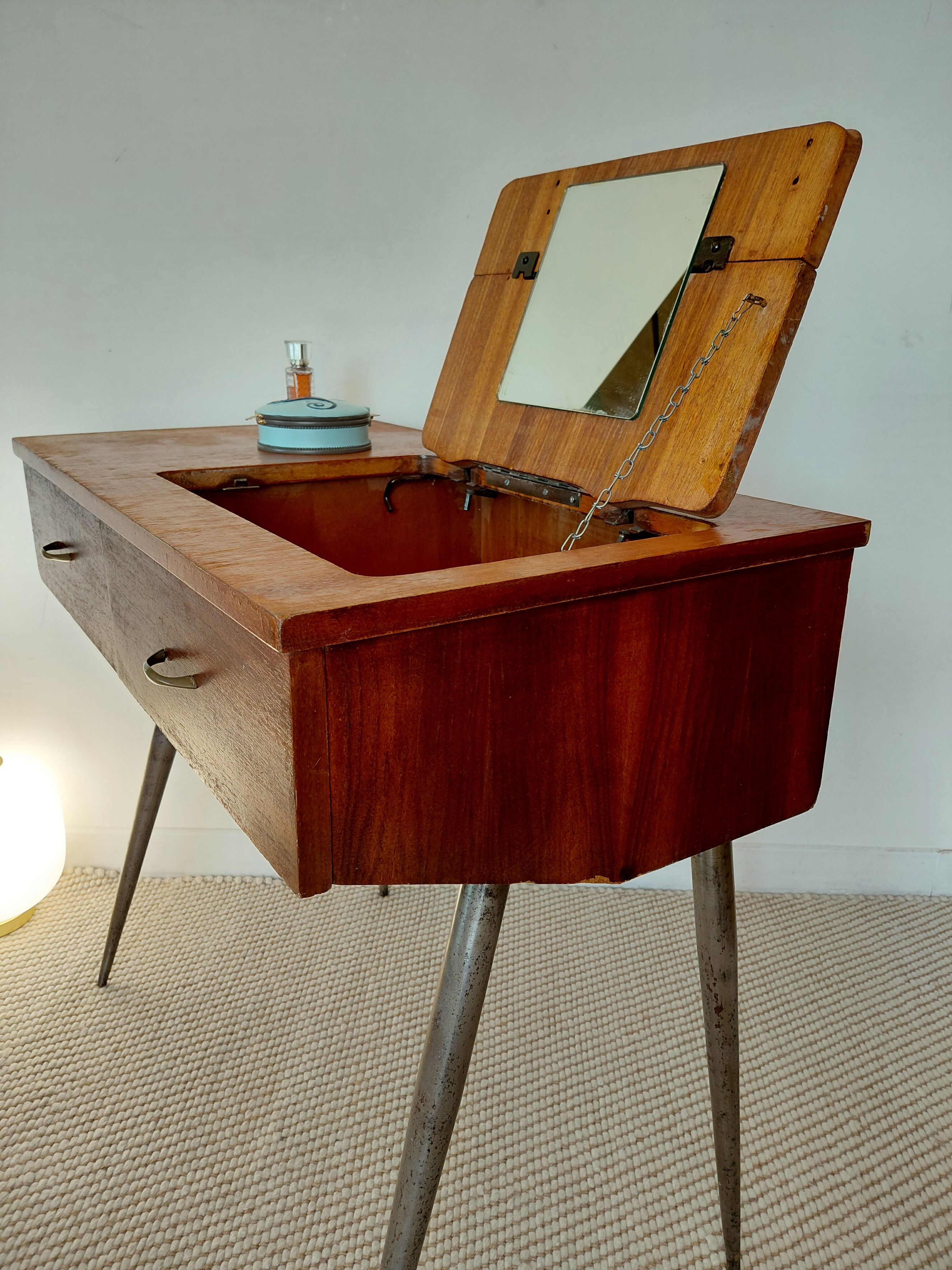 Scandinavian hairdresser in teak veneer - 1960s