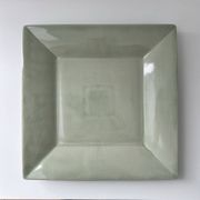 Large celadon square plate