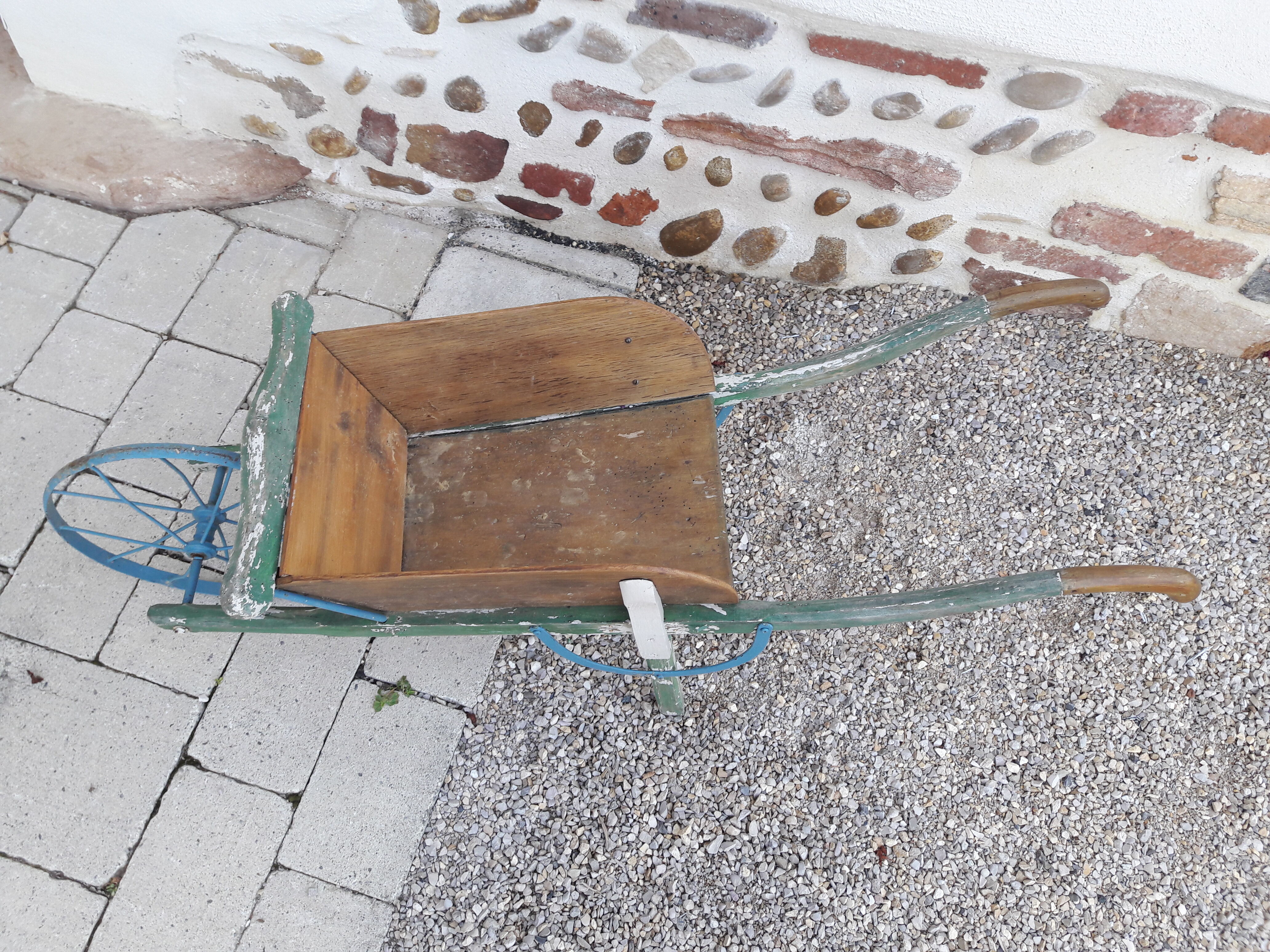 Wooden children's wheelbarrow