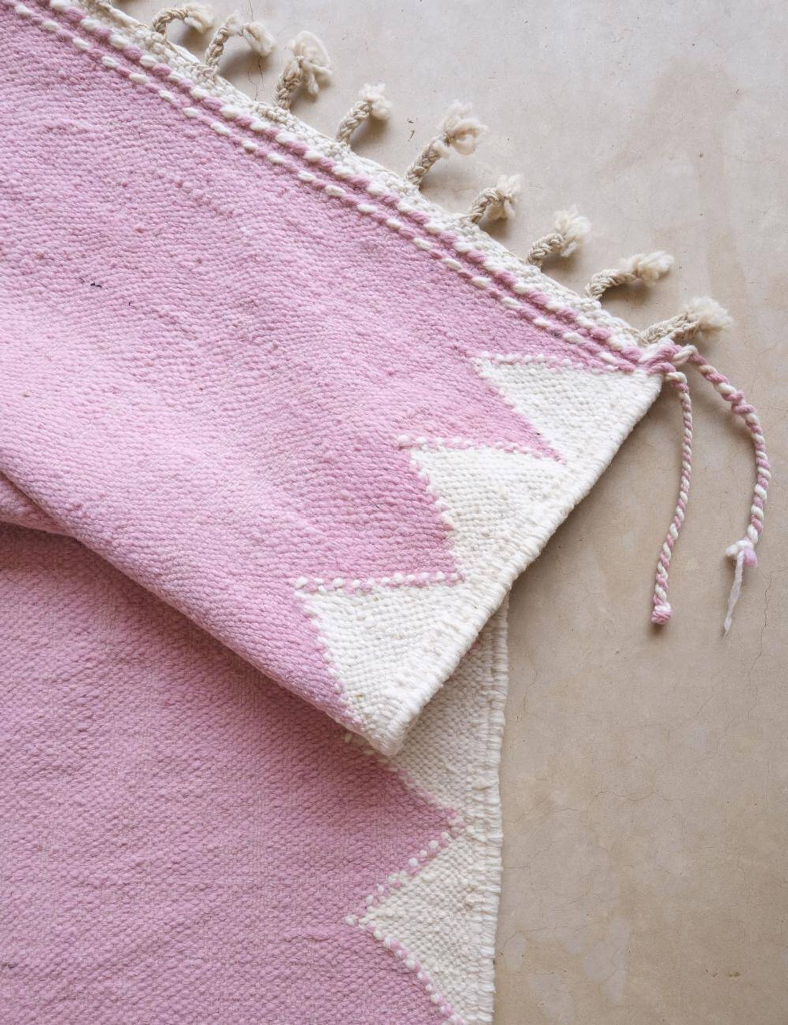 Pink Kilim Rug - 296 x 109 cm