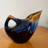 Alpho style flamed stoneware carafe signed vintage
