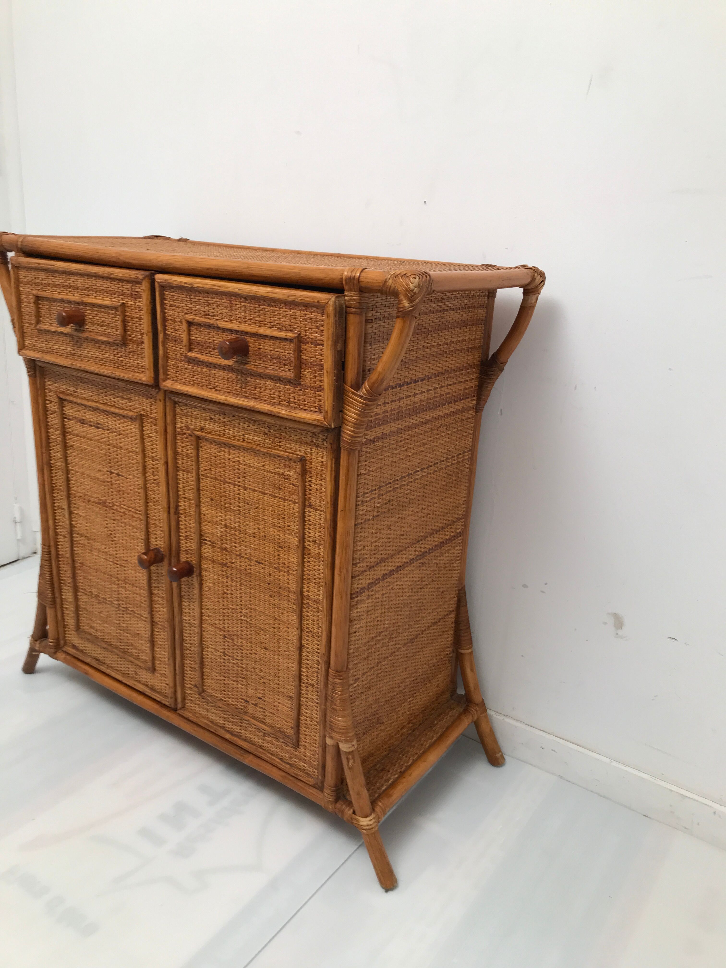 Rattan dresser 1960s