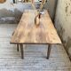 1950s pine and oak farmhouse table with multiple drawers