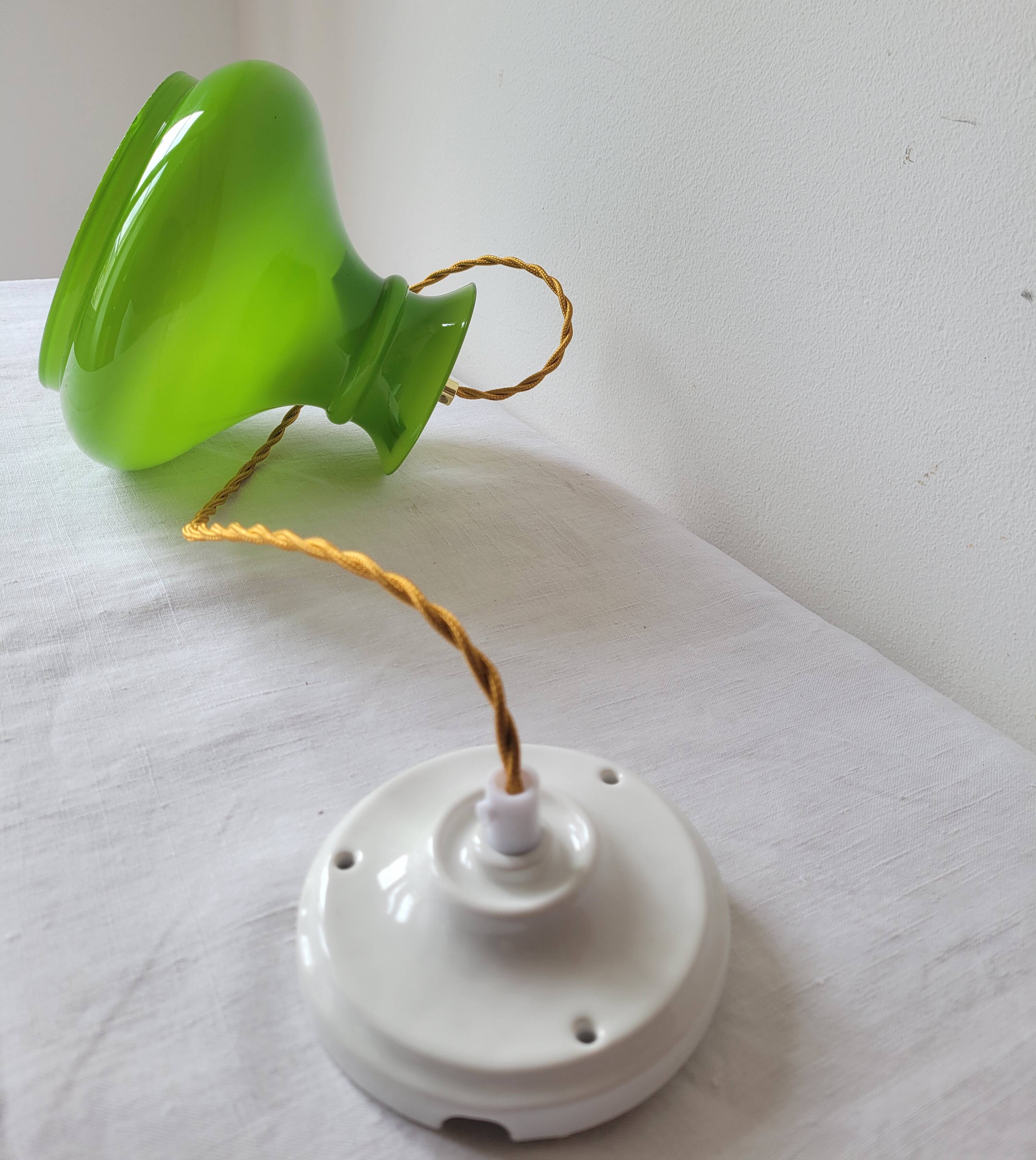 Green opaline pendant light