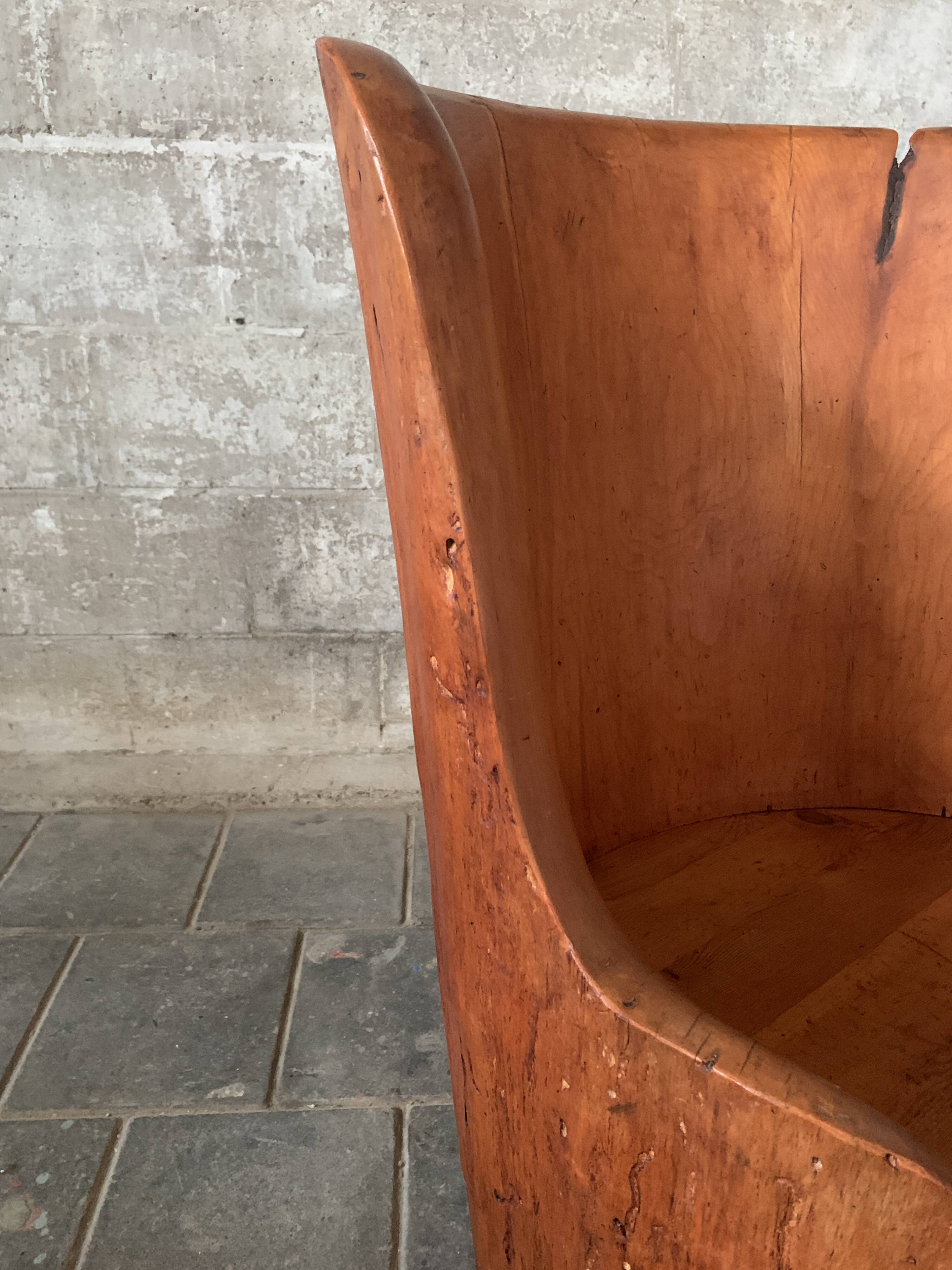 Scandinavian Swedish pine log stump chair "kubbstol" 1970s