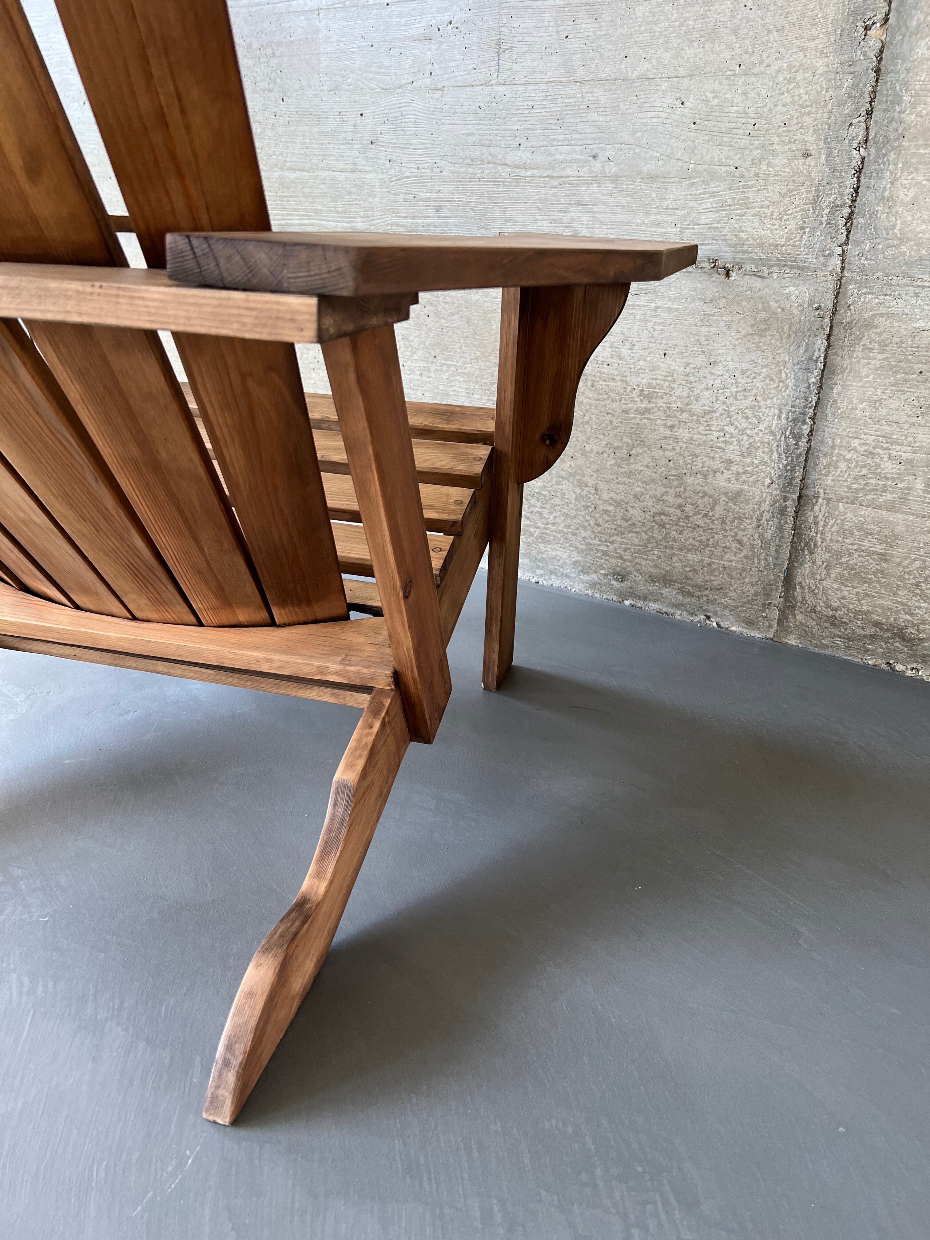 2000s pine Adirondack armchair