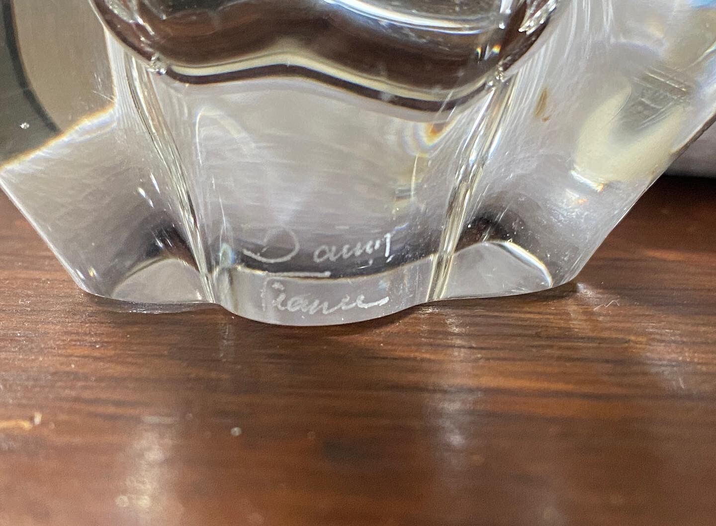 2 crystal salters and their crystal spoons "Daum France"