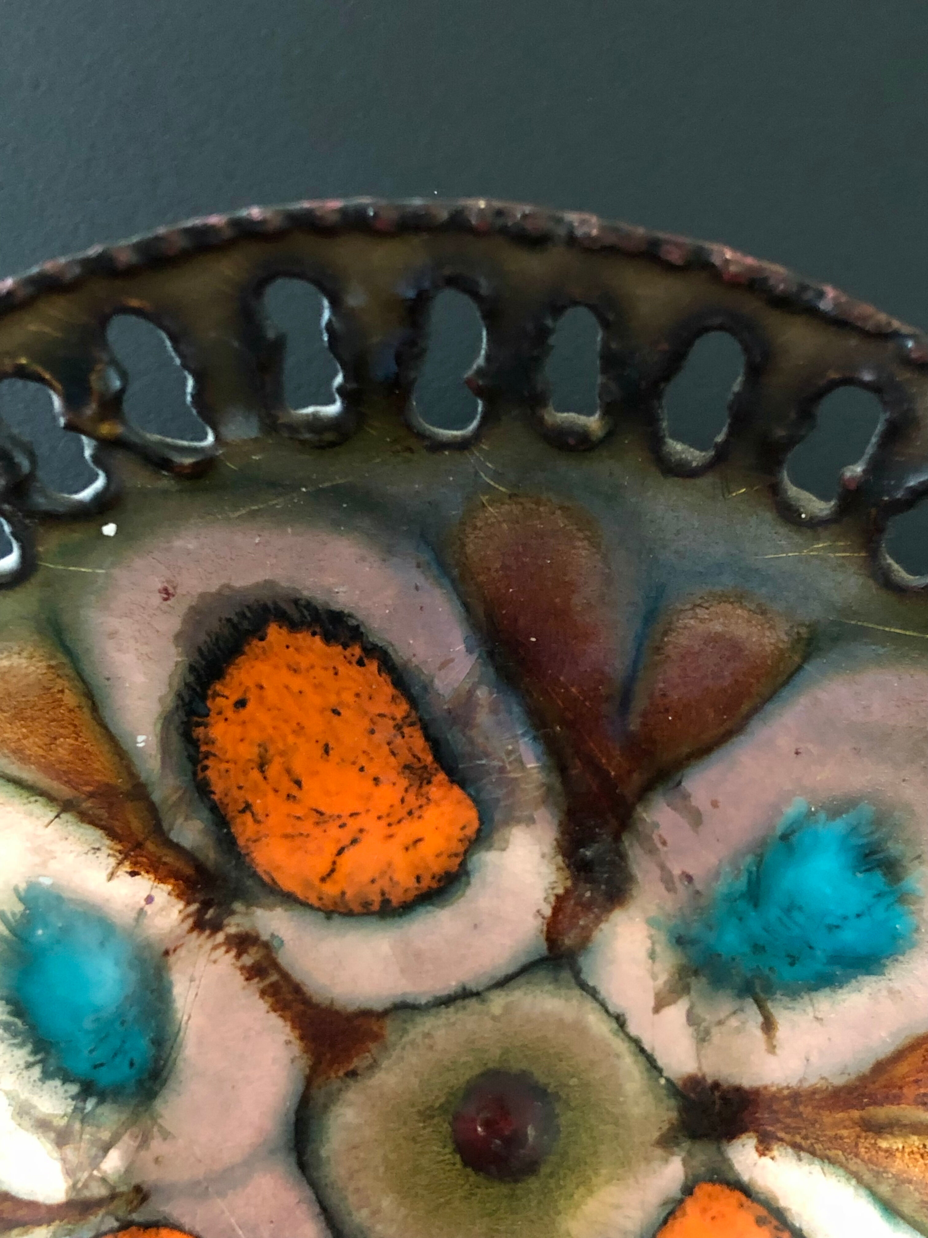 Enamelled metal cut Laurana Rame d'Arte, Italy 60s