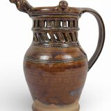 Deceptive pitcher in stoneware signed Jean-Claude Seguin (1954-)