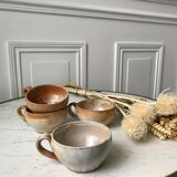 Lot of 4 coffee cups in sandstone