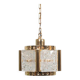 Vintage brass and frosted glass pendant, Vitrika glass pendant.