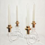Pair of Dorothy Thorpe's pretzel chandeliers