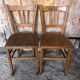 Pair of vintage luterma light wood bistro chairs