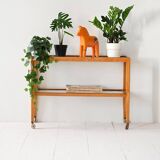 Vintage wooden and glass serving trolley