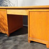 Oak desk 8 drawers double boxes 1950