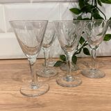 Set de 6 verres à liqueur en verre gravé