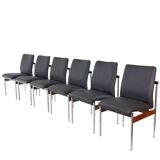 6 vintage rosewood dining chairs by C. Denekamp for Thereca