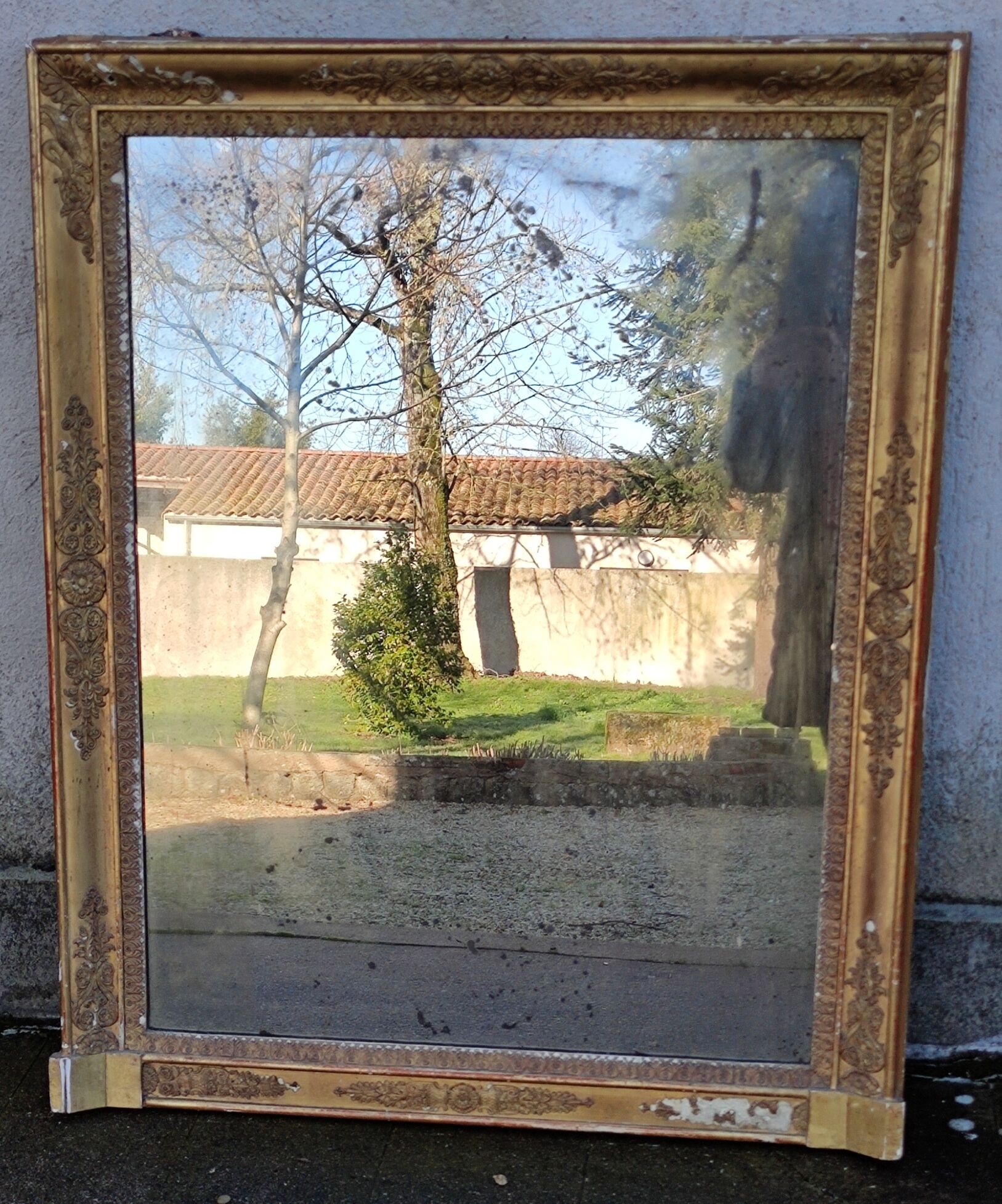Ancien miroir doré 19 ème
