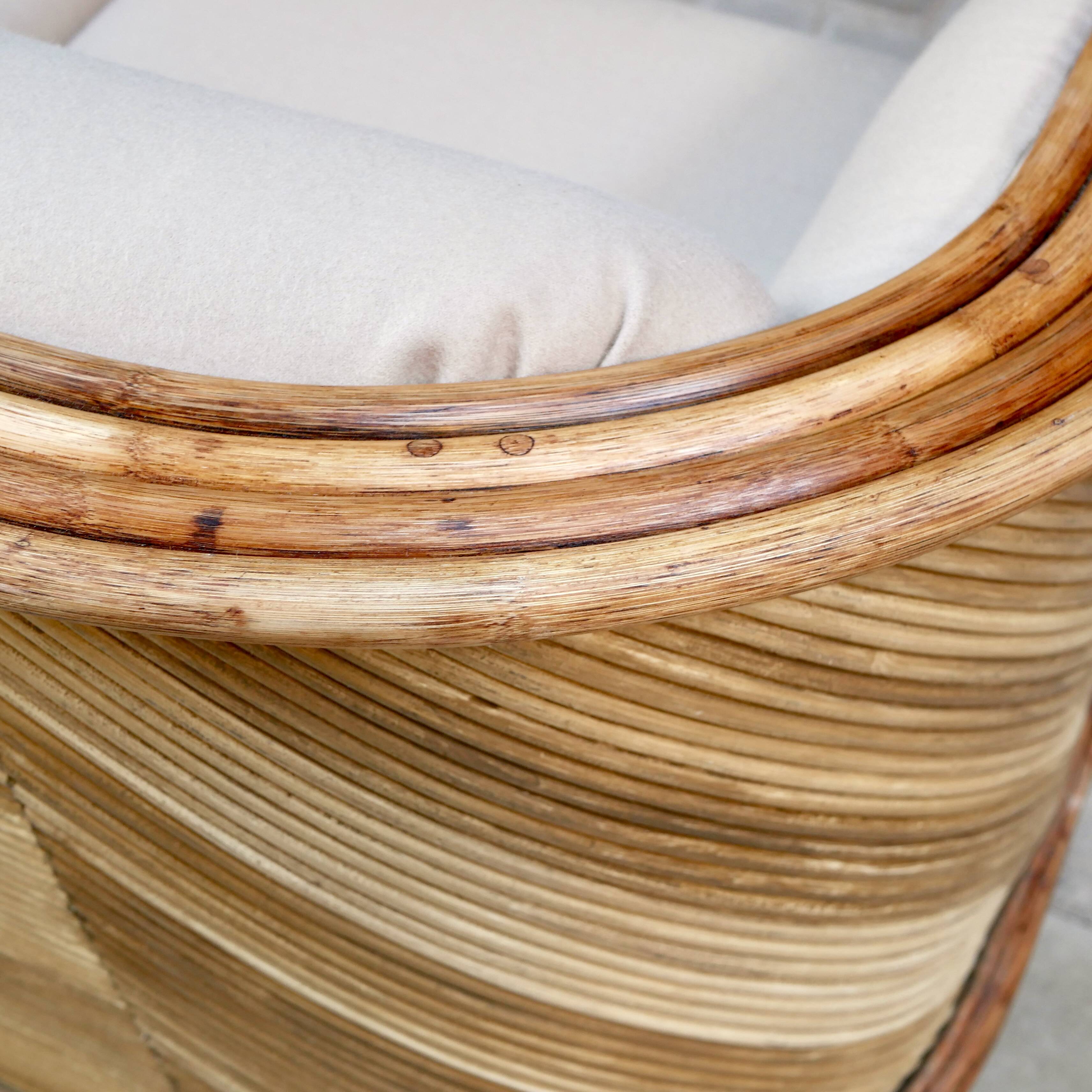 Maugrion rattan sofa for Roche Bobois, 1980s