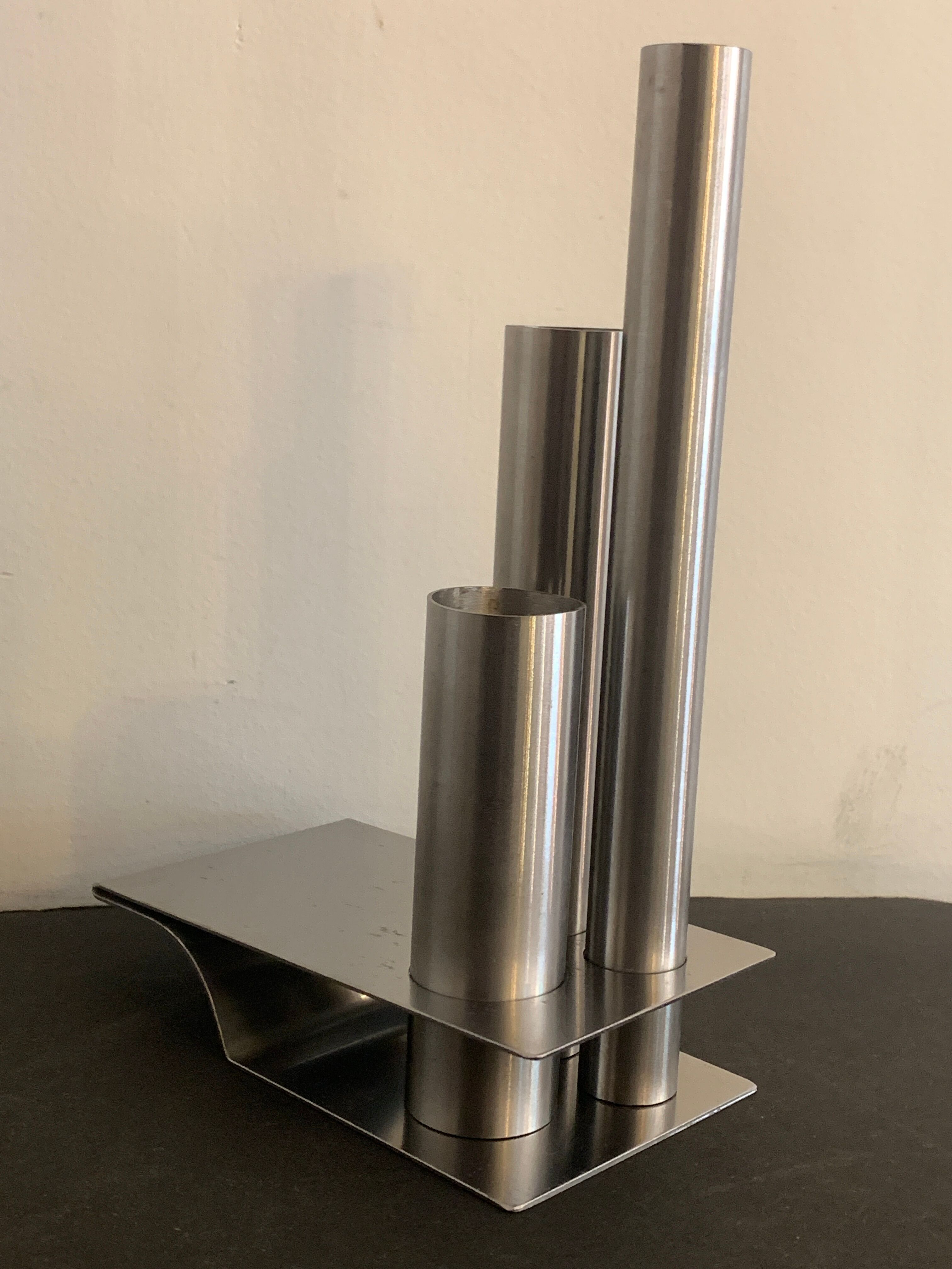 Soliflore vase en inox Létang Rémy, 1970